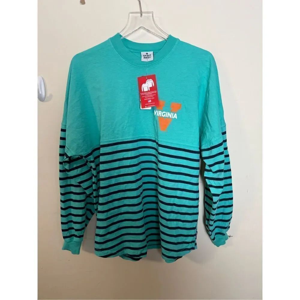 Virginia Cavalier UVa Spirit Jersey Striped Long Sleeve NWT Medium